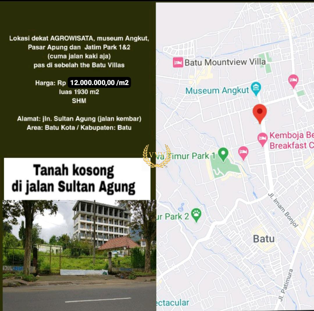 DIJUAL TANAH STRATEGIS JALAN SULTAN AGUNG, KOTA BATU - View 8